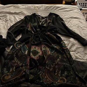 Black dress with paisley design